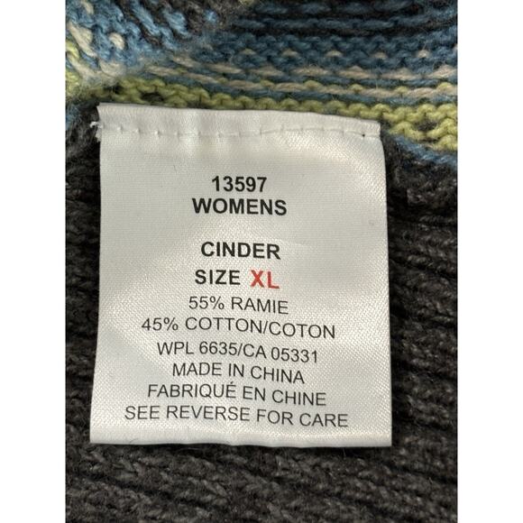 Woolrich Womans Size XL Cotton Blend Knit Zip Front Sweater Vest Gray Blue Green - Picture 9 of 10